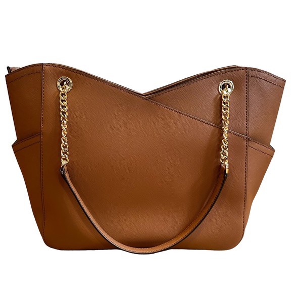 Michael Kors Jet Set Leather Luggage Brown Travel Shoulder Tote NWT - Picture 6 of 15